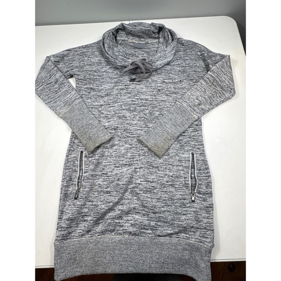 Athleta Tops - Athleta Women Gray Space Dye Cowl Neck Tunic Sweatshirt Zip Pockets XXS RN54023